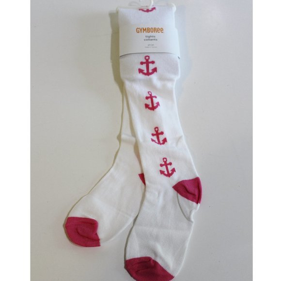 Gymboree Girl Knit Tights Size 2T 3T Pink Anchor - Picture 1 of 6